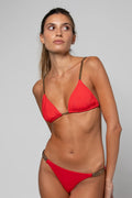MAILLOT DEUX PIECES TRIANGLE CLAUDE MACRAMÉ ROUGE UNI