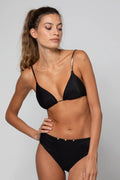 MAILLOT DEUX PIECES TRIANGLE ET SHORTY NOIR LUREX